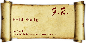 Frid Remig névjegykártya